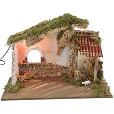 Capanna illuminata Mondo Presepi