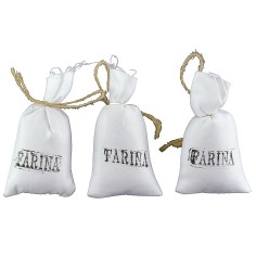 Set 3 sacchi di farina Iin tessuto cm 5x7 h