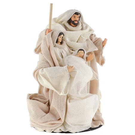 Natività con vestiti in tessuto cm ø 10x16,5 h