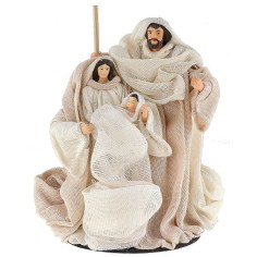 Natività con vestiti in tessuto cm ø 10x16,5 h