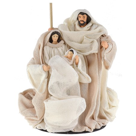 Natività naturale monoblocco abiti in tessuto cm ø 10x16,5 h