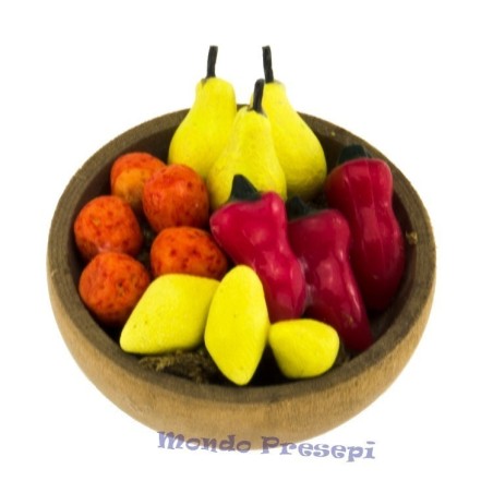 Wooden bowl with fruit ø 3 cm