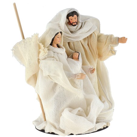 Natività bianca monoblocco abiti in tessuto cm ø 10x16,5 h
