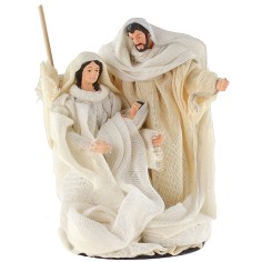 White nativity monoblock with fabric clothes cm ø 10x16.5 h