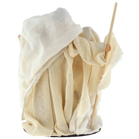 Natività bianca monoblocco abiti in tessuto cm ø 10x16,5 h