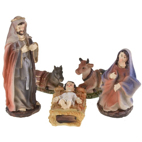 Natività in set da 10 soggetti cm 12 in resina Mondo Presepi