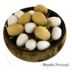 Wooden bowl with eggs ø 2.5 cm