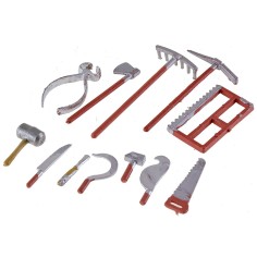 Set 12 attrezzi da lavoro in pvc accessori in miniatura presepe