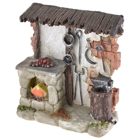 Taller del herrero con fuego a batería cm 11,5x4x12,5 h Mundo