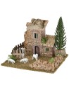 Ambientazione per presepe con casetta ed ovile cm 20x15x14 h