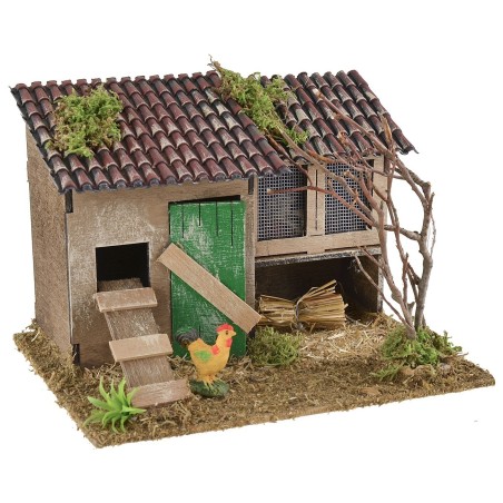 Ambientazione per presepe con pollaio e conigliera cm 19x15x13