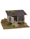 Gallinero para belén con techo de tejas de 15x13x8 cm h