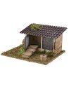 Chicken coop for nativity scene with tiled roof 15x13x8 cm h