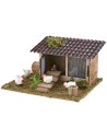 Chicken coop for nativity scene with tiled roof 15x13x8 cm h