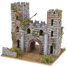 Castle for nativity scene with towers 15x13x14.5 cm h 2