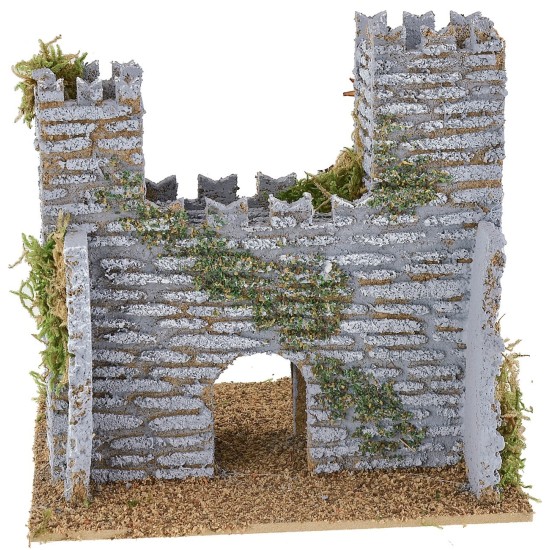 Castello per presepe con torri cm 15x13x14,5 h altezza, torri