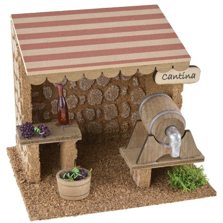 Cantina di vini per presepe cm 15x13x13 h legno, altezza