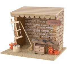 Taller con herramientas de trabajo para belenes de 15x13x12,5 cm. 2
