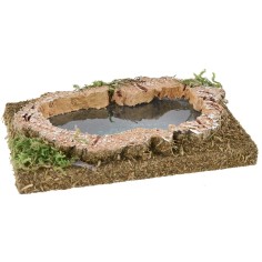 Lago ovale effetto profondità per presepe cm 12,5x8,5x2 h 2
