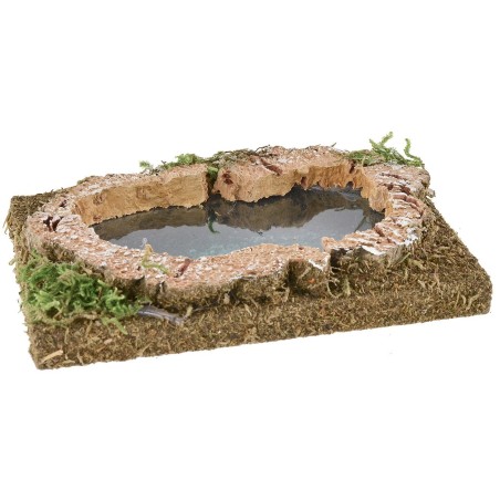 Lago ovalado efecto profundidad para belén de 12,5x8,5x2 cm h
