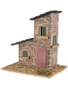 Casita de piedras con techos inclinados para belén de 12x9x13