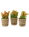 Juego de 3 macetas de madera con flores para pesebre ø 1,5 cm