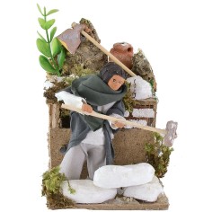 Spaccapietre in movimento per presepe 10 cm altezza, movimento