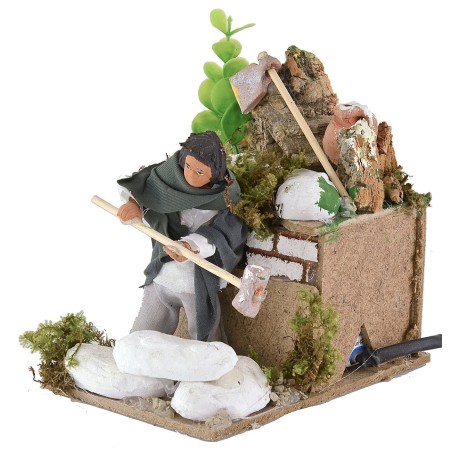 Spaccapietre in movimento per presepe 10 cm