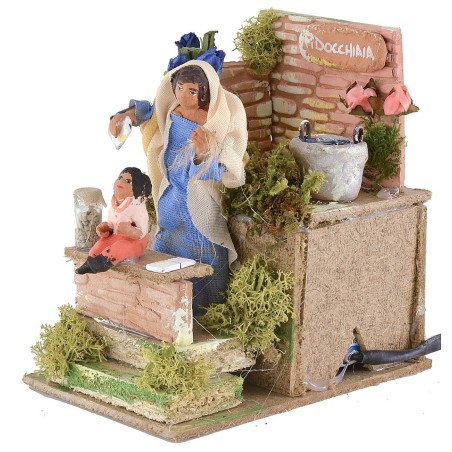 Pidocchiaia in movimento per presepe 10 cm presepe, movimento