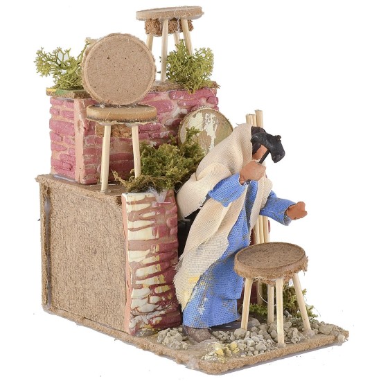 Costruttore di sgabelli in movimento per presepe 10 cm