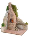 Rudere stuccato con forno funzionante per presepe cm 15x12x20 h