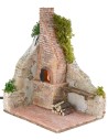 Stuccoed ruin with working oven for nativity scene 15x12x20 cm h