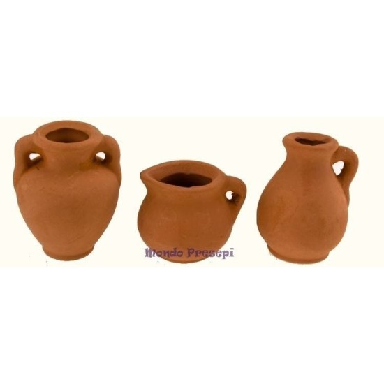 Conjunto de 3 ánforas de 4 cm h. - 3521 Mundo Pesebres