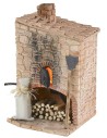 Stuccoed oven with working fireplace for nativity scene