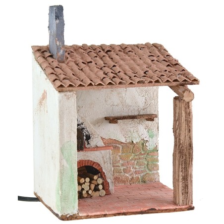 Forno stuccato con tettoia funzionante cm 15x12x22,5 h