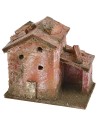Casita para belén con cobertizo de 9x5,5x8 cm de altura.