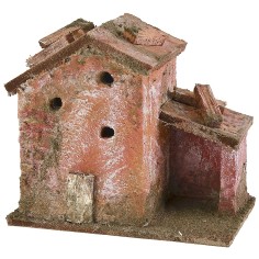 Casolare per presepe con rimessa cm 9x5,5x8 h legno, presepe 2