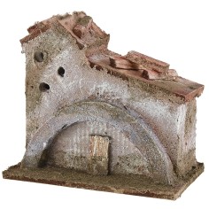 Casita con arco para belén de 9x5,5x8 cm h madera, paisajes 2