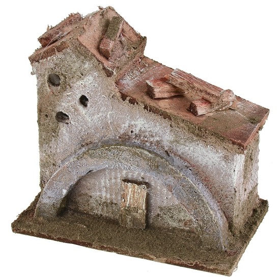 Casale con arco per presepe cm 9x5,5x8 h legno, paesaggi