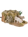 Due pecore in movimento per statue da cm 14-15 che mangiano