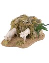 Two moving sheep for statues measuring 14-15 cm eating grass