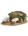 Pecore in movimento per statue da 10 che brucano cm 13x20x7 h