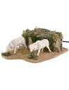 Pair of moving sheep for statues 20-24 cm grazing on grass