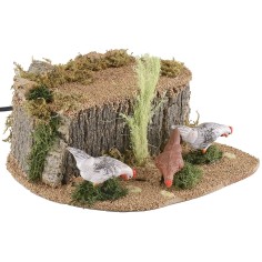 Three hens pecking in motion for statues measuring 20 to 30 cm 2