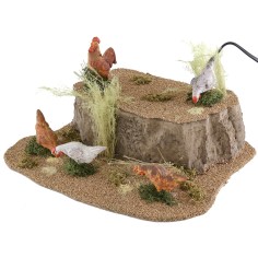 Cuatro gallinas y un gallo para estatuas de 20 a 30 cm en