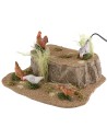 Four moving hens and rooster for statues from 20 to 30 cm