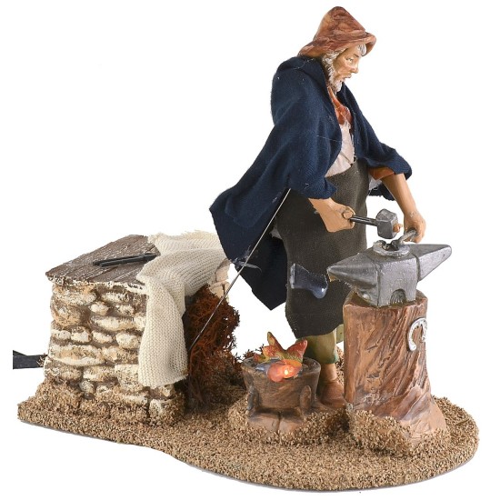 Fabbro in movimento con fuoco funzionante 19 cm Fontanini