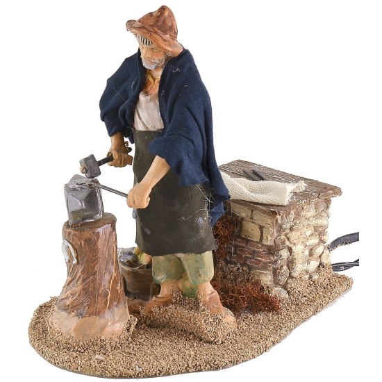 Fabbro in movimento con fuoco funzionante 19 cm Fontanini