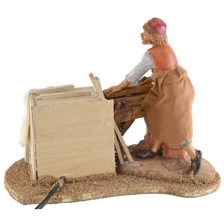 Carpintero en movimiento 19 cm estatua de Fontanini, madera, altura.