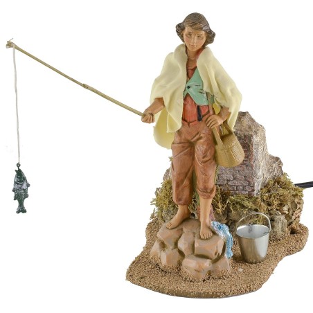 Pescatore sullo scoglio in movimento 19 cm Fontanini